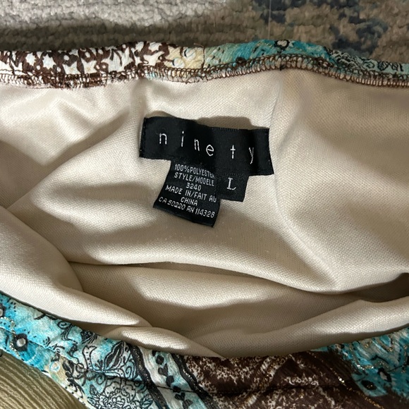 Floral Patchwork Skirt - Blue and Brown - Picture 2 of 3